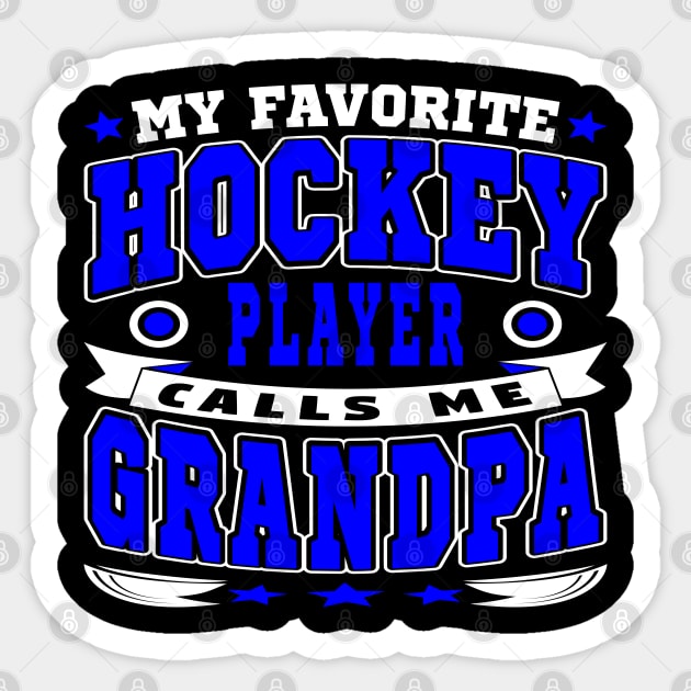 Calls Me Grandpa Funny Grandchildren Hockey Lover Typography Sticker by JaussZ